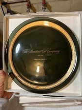 VTG Standard Oil Co 100th Anniversary Commemorative Black Glass Plate 1870-1970