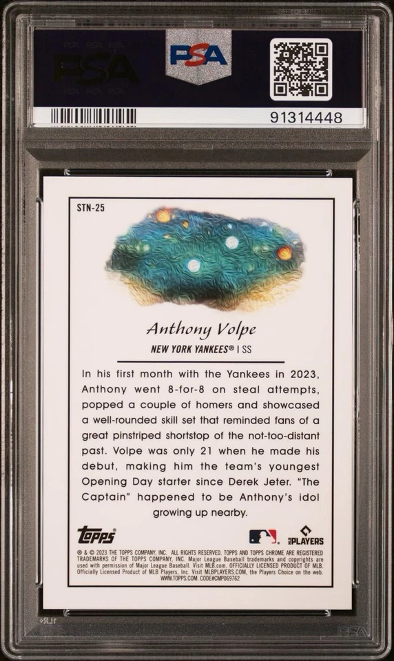 2023 Topps Cosmic Chrome Stars in the Night STN-25 Anthony Volpe Rookie Yankee - Image 2 of 3