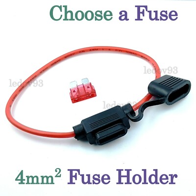 12AWG Kabel 12V EXTRA DICK In Line STANDARD Spaten Auto Sicherungshalter Motorrad