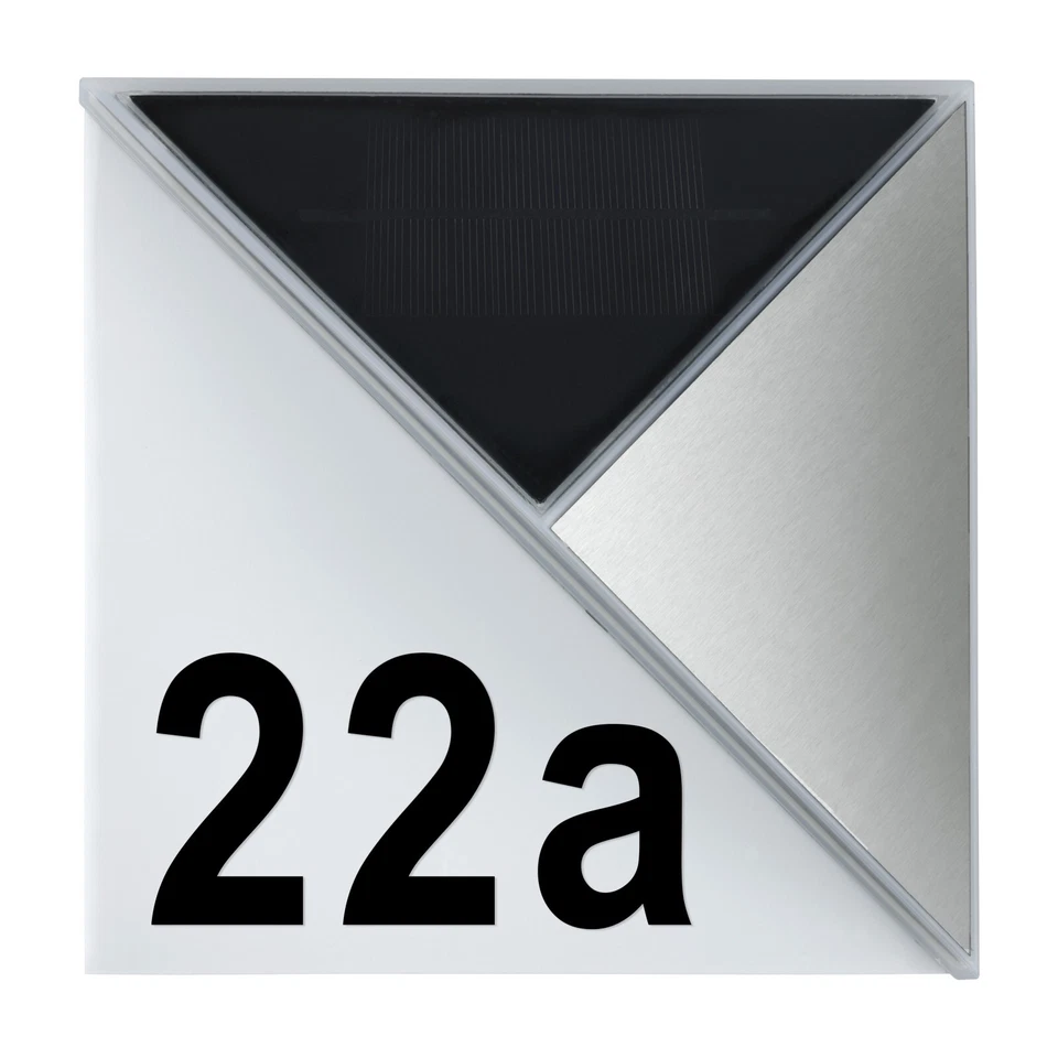 MeLiTec Solar-Hausnummer SH07, Edelstahl, Dämmerungssensor, Hausnummernleuchte - Bild 3 von 4