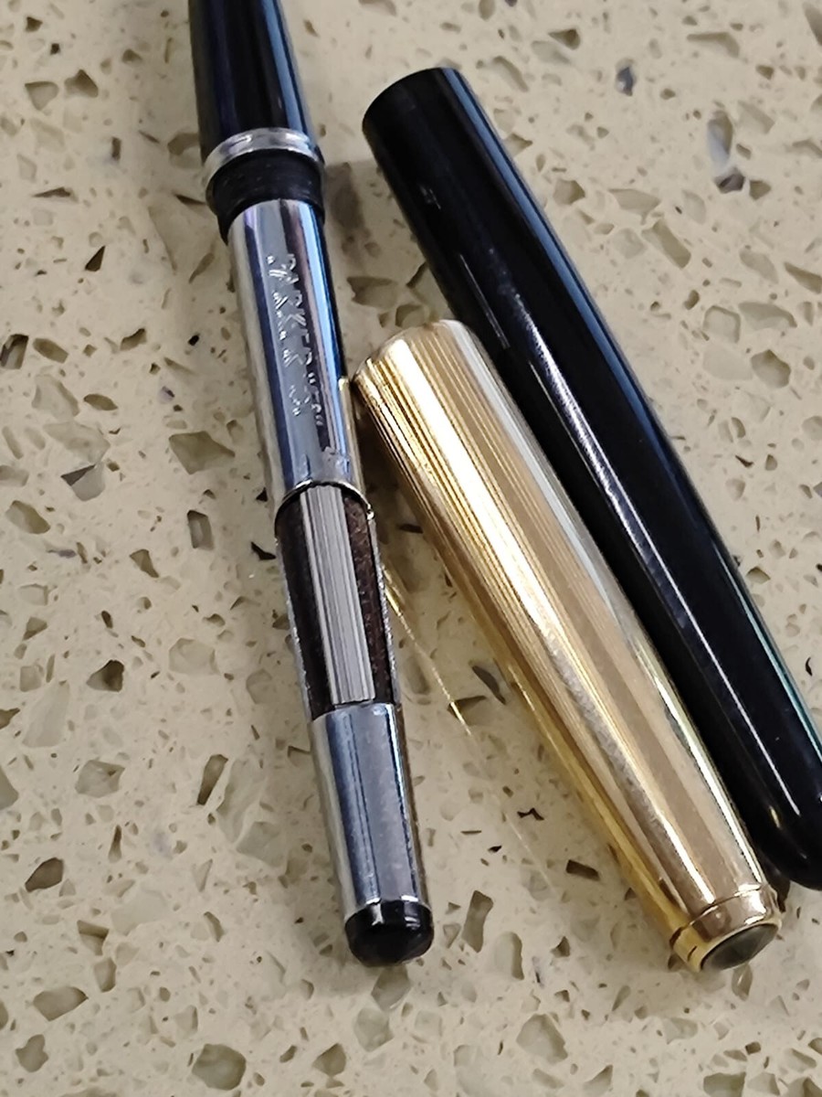 Parker 51 Fountain Pen 1/10 12k Gold Filled, 14k NIB Black /Gold