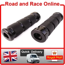 Race Foot Pegs For Rearsets 12mm Fixing Black Knurled Aluminium Pair Universal