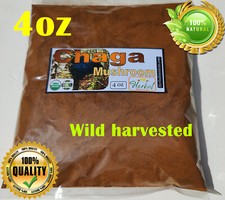 4 oz Chaga Mushroom Powder Inonotus obliquus Wild harveted Natural Chaga M