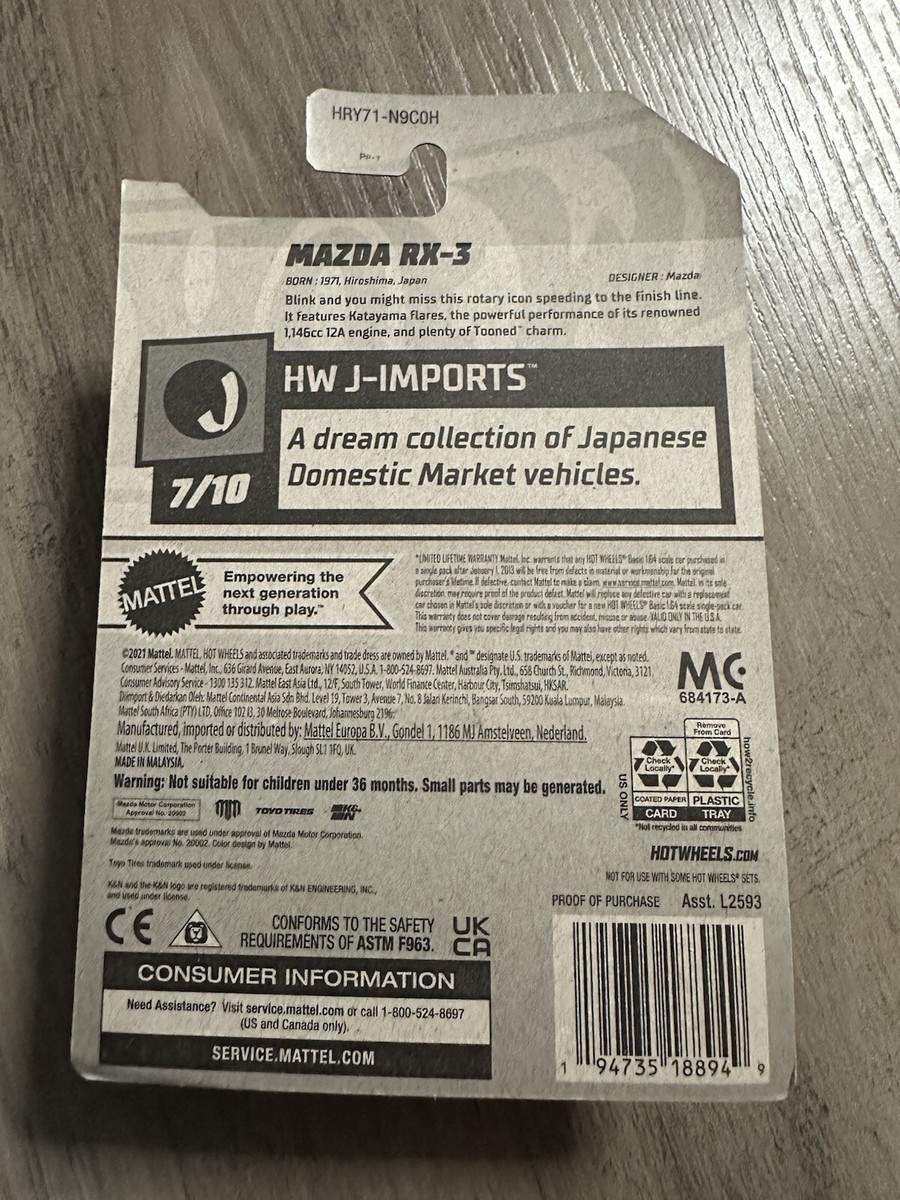 2024 Hot Wheels 156/250 MAZDA RX-3 TOONED MM 7/10 HW J-IMPORTS