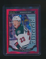 GUSTAV OLOFSSON 2015-16 O-PEE-CHEE PLATINUM RED PRISM RC PARALLEL 124/149 #M44
