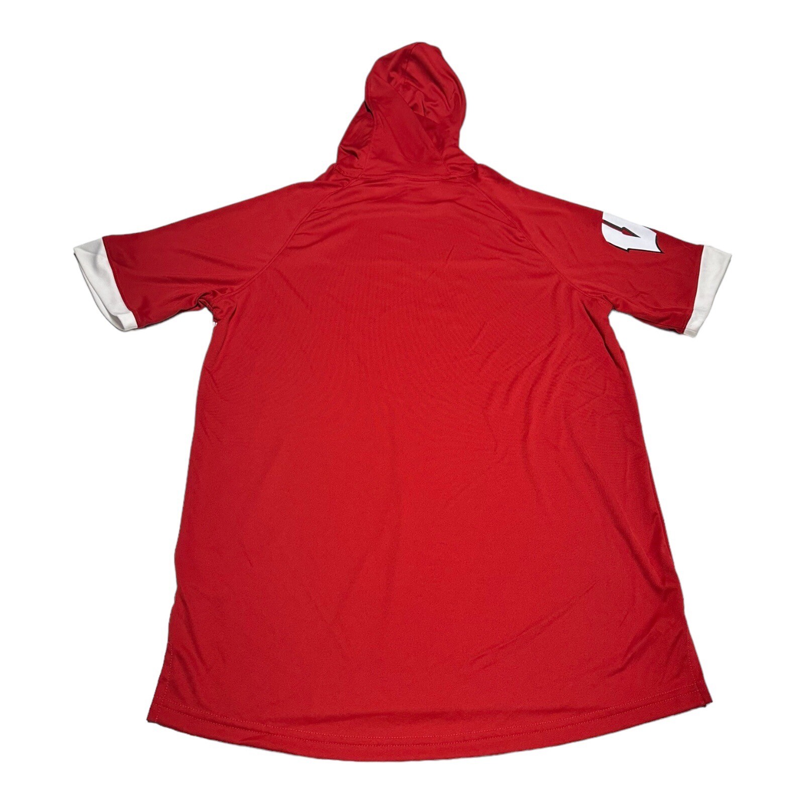 NWT Under Armour Wisconsin Badgers NCAA Red Short Sleeve Loose Hoodie Size M thumbnail 2