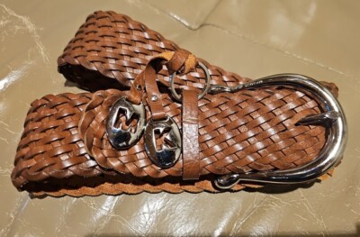 Michael Kors Braided Genuine Leather Belt Weave Casual Boho Brown Women\'s Size M Michael Kors Braided Genuine Leather Belt Weave Casual Boho  main image 4