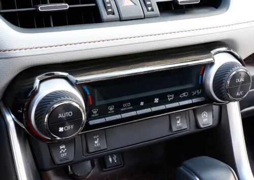 Panel Decor Wood Grain Console AC Switch Control Black For 2019-2023 Toyota RAV4 - Imagen 2 de 5