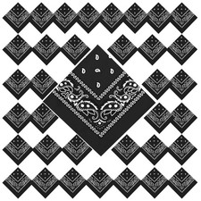 36 Pcs Paisley Cowboy Bandanas Bulk Multi Purpose Polyester Headband Scarf Ke...