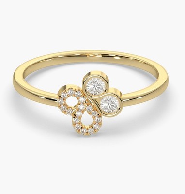 Bezel Pavé Diamond Infinity Ring 14K Gold Eternity Fine Jewelry