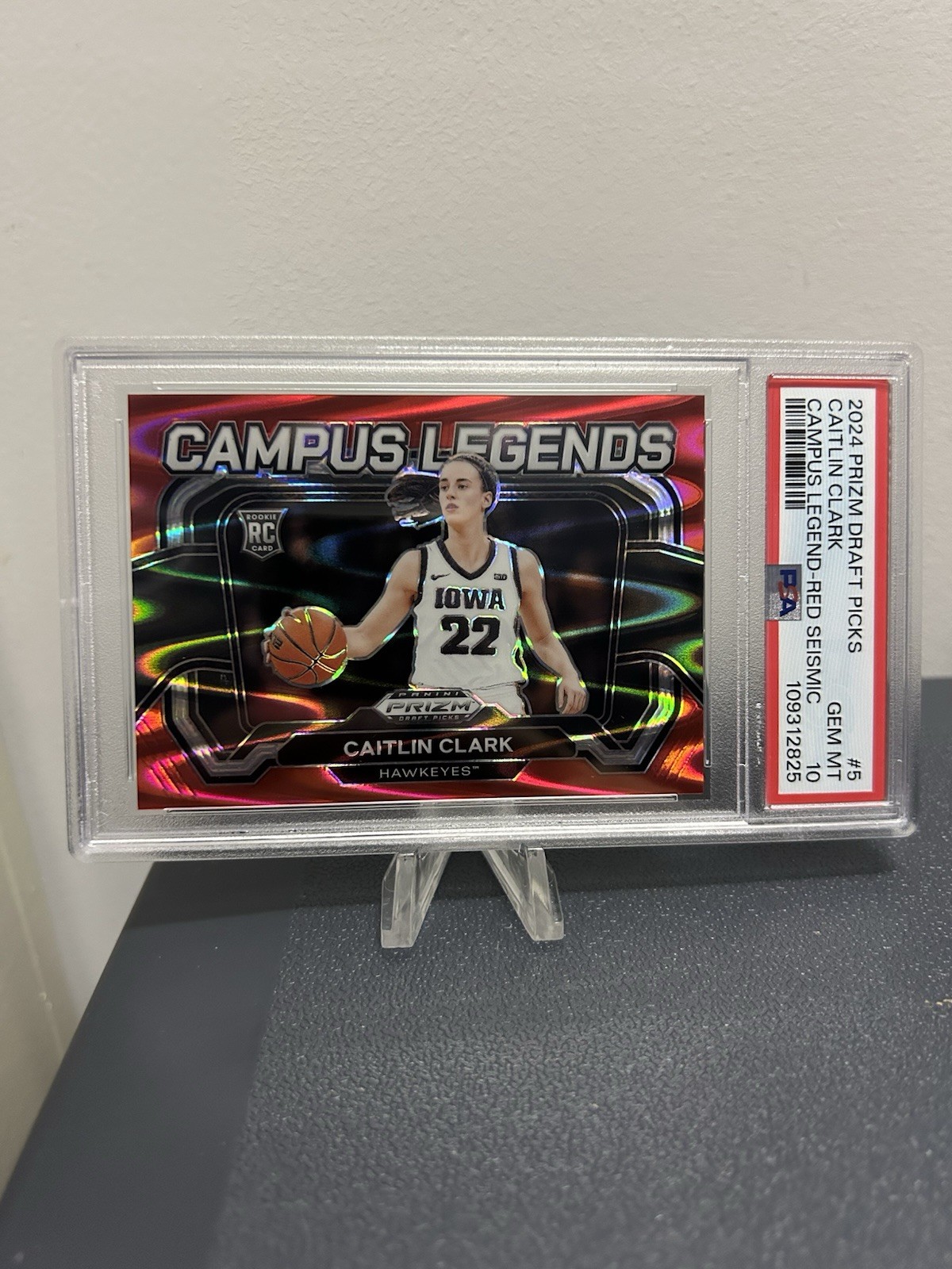 2024 Caitlin Clark Prizm Draft Picks CAMPUS LEGENDS PSA 10 Gem Red Seismic /225