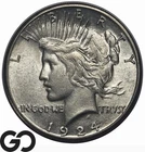 1924-S Peace Dollar, Choice BU++, San Francisco Issue, Cartwheel Luster