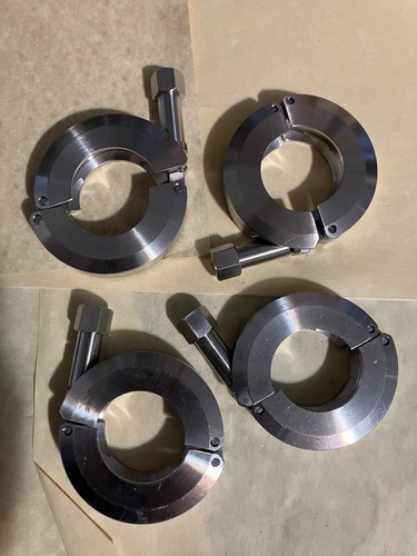 Lot of 4 KF25 KURT J LESKER QF25-100-CS SS KF25 304L Machine Clamp Vacuum SS