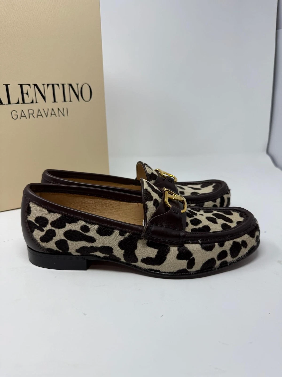 Valentino — Valentino Garavani V Logo Moess Calf Hair Loafers EU 40 US 10 New in Box