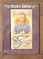 2021 TOPPS ALLEN & GINTER T.J. LAVIN BLACK FRAMED MINI AUTOGAPHS 20/25 BMX