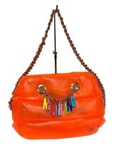Moschino Bolso Bandolera Cadena Inflable Cartera en Naranja USADO Buen Estado