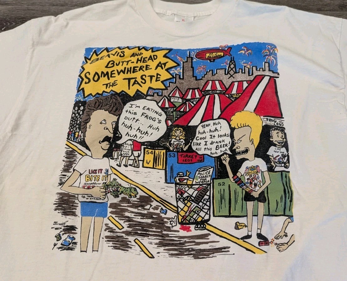 Vintage 90s 1994 Beavis and Butthead Taste Of Chicago Made In USA Size XL  View 2