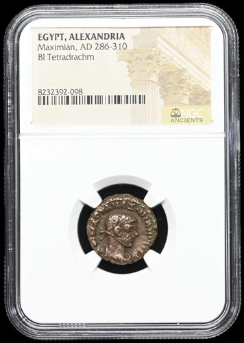 EGYPT, Alexandria. Maximian. AD 284-310. Potin Tetradrachm, NGC Certified