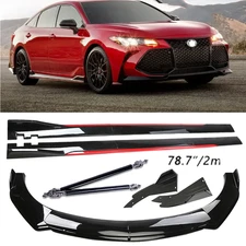 Front Bumper Lip Splitter Glossy Black Red Body Kit Side For Toyota Avalon