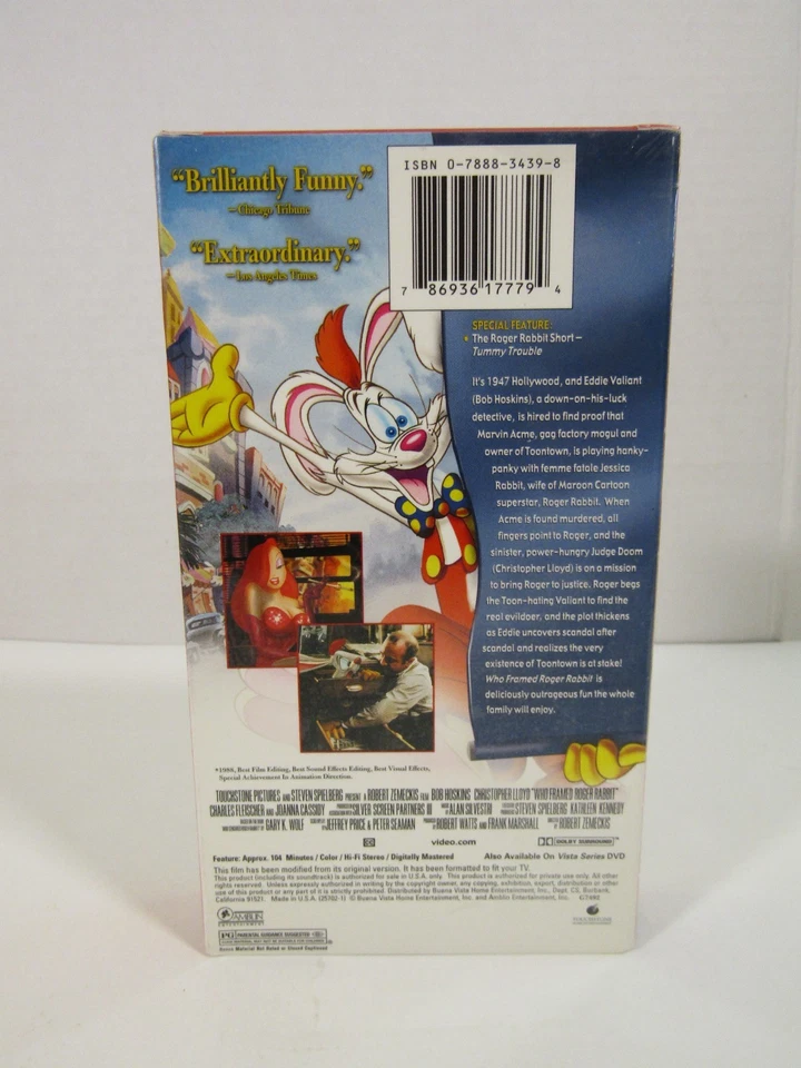 Who Framed Roger Rabbit (VHS, 1997) Spielberg, Robert Zemeckis NEW & SEALED - Image 3 of 4