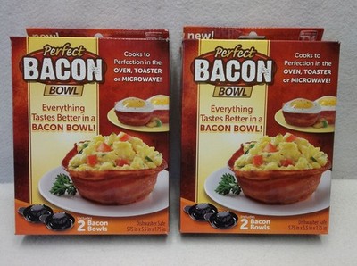 Two (2) Sets of Bacon Bowl Makers - As Seen on TV - Acrylic - Black