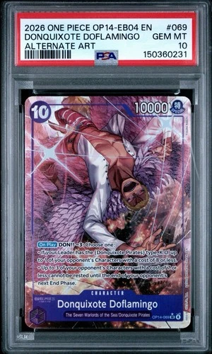 Donquixote Doflamingo (Alt Art) OP14-069 THE AZURE SEA'S SEVEN English PSA 10
