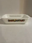 Vtg Anchor Hocking Fire King - 1 Qt Loaf Pan Baking Dish - Fruit Harvest Pattern