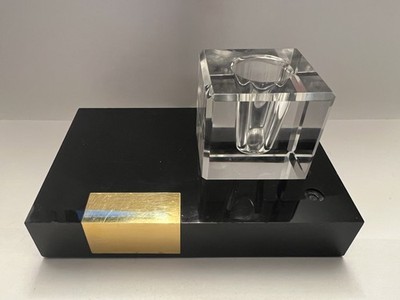 Vintage Montblanc Meisterstuck Crystal Inkwell and Stand