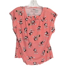 Disney Mickey Mouse Size S 4-6 Womens Pink Pajama Set W/ Shorts