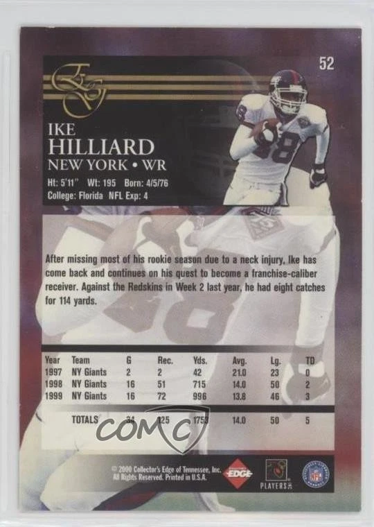 2000 Collector's Edge Graded Ike Hilliard #52 - Image 2 of 2