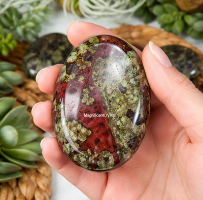#ad Genuine Bloodstone Worry Stone Healing Palm Stone Energy Mineral Specimens Decor $12.90