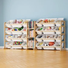 Large Toy Storage Organizer with 24 Bins and 3 Shelves, Toy Organizers Storag...