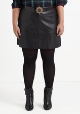 ¡Nuevo! Minifalda lápiz negra de cuero de cordero Ralph Lauren ~Talla 14W~ venta al por menor $345