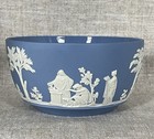 Vintage Wedgwood Blue Jasperware Neoclassical Scene Sacrifice Bowl England 4.75”