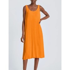 EVERLANE The Naia Ripple Tank Midi Dress Orange Small