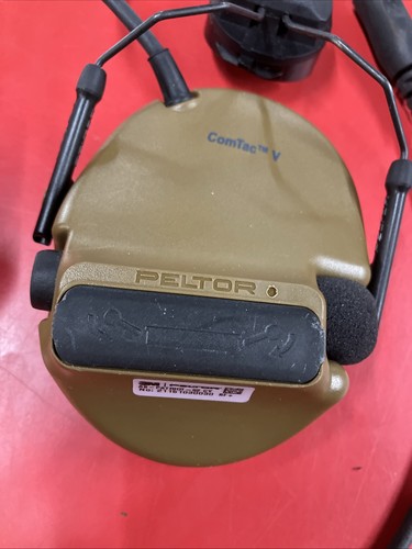 3M Peltor Comtac V Single Comm Headset w/ Gel Cups-Coy w/ Atlantic Signal Lead - Picture 3 of 7