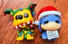Funko Pop Disney Christmas Pluto #996 & Eeyore #1129 Vinyl Figure Lot (No Box)