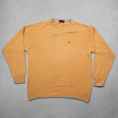 Vintage Robe di Kappa Herren Pullover Strick 90er Gr. XL Sweater Jumper Orange