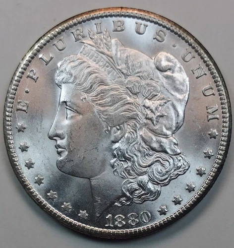 1880 CC MORGAN DOLLAR! BOLD STRUCK GEMBU++ WHITE BLAZING LUSTER NR #G64779