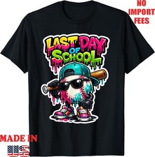 Last Day of School Baseball Drip Boys Kids T-Shirt, Adult Kid Tees