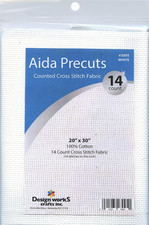 14 Count Aida Fabric Pre-Cut for Counted Cross Stitch - White