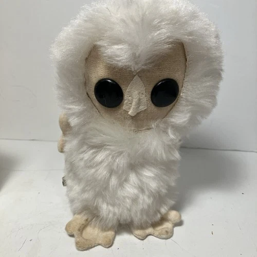 Vintage 1967 Kamar White Owl Made in Japan RARE 5 Inch Tagged Plush