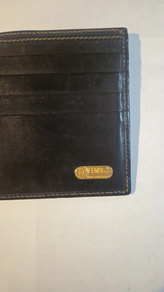 Cartera Fendi Pequin Vintage Cuero Plegable Italia (Certificado de Autenticidad) Foto 4 de 4