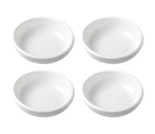 4pcs White Ceramic Seasoning Dishes Dipping Bowls Appetizer Plates,3 inch