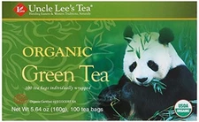 Uncle Lee's Tea Organic Green Tea Individual Wrapped 1.64 oz 100 Ct