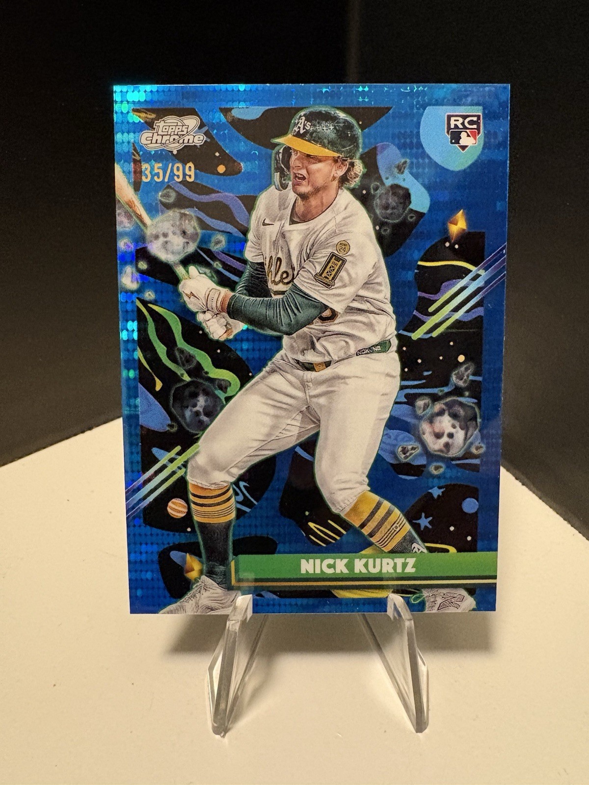 2025 Topps Cosmic Chrome - Nick Kurtz #183 Blue Moon Refractor 35/ 99 (RC)