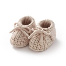 Cozy Knit Baby Booties With Bow ? Soft, Breathable