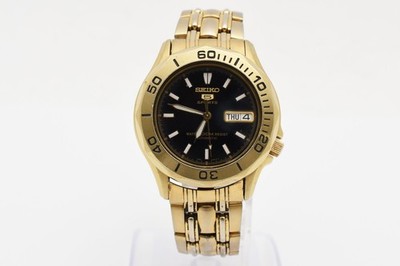 SEIKO セイコー 5 SPORTS 7S26-01G0 自動巻き 腕時計 Vintage Seiko 5 Sports 7S26-01G0 Exc+5 Gold Dial Day Date