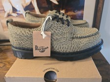 Dr. Martens Lowell Hair On Leather Moc Toe Shoes Olive Green Men's US SZ 10 NEW
