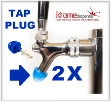 BEER FAUCET BRUSH KLEEN PLUG 2X BLUE HYGIENE TAP CAP TO KEEP CLEAN BUG FREE TAPS